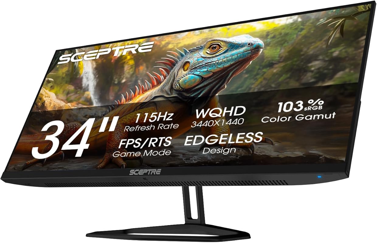 Sceptre 34 Prime Monitor, 3440 × 1440, 115Hz, 103% sRGB, DP & HDMI, B