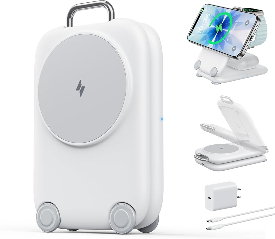 PaktVault 2026 Fast Wireless Charging Station – Magnetic 3‑in‑1 MagSafe Stand