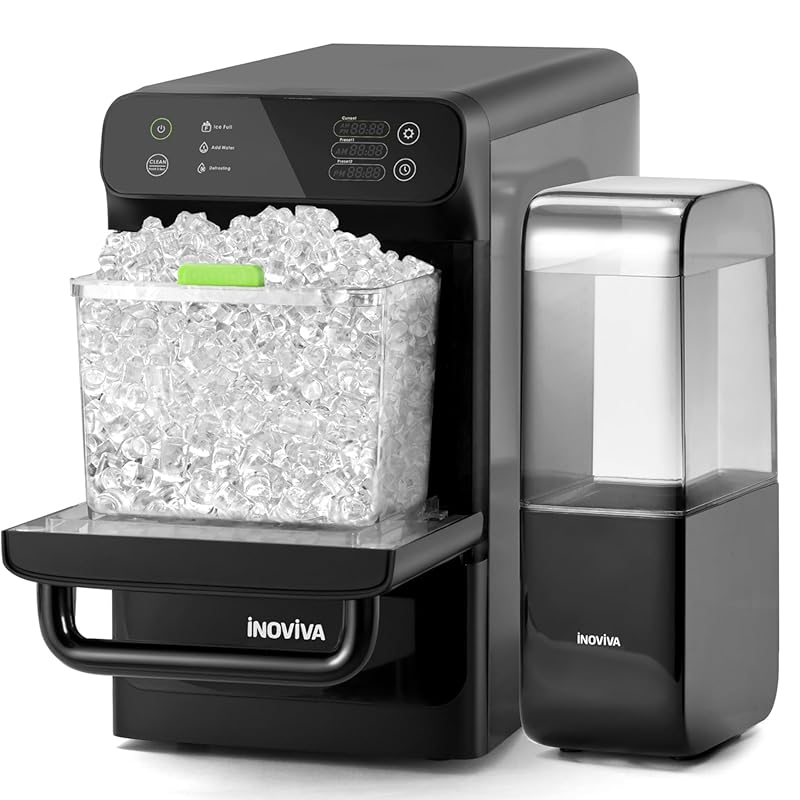 INOVIVA Nugget Ice Maker – 40 lb/24 h Soft Chewable Pellets, 1.2‑Gal T