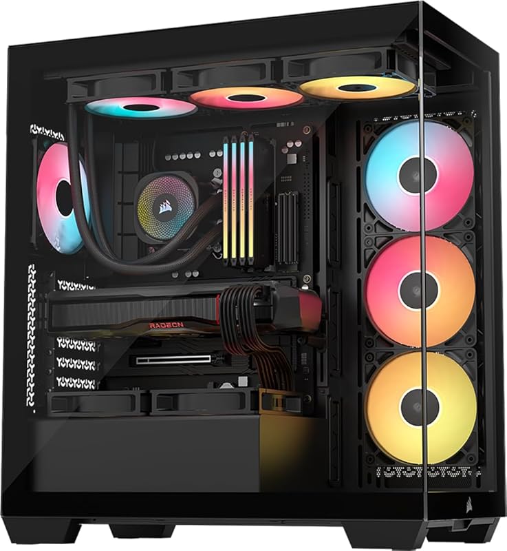 Corsair 3500X RS ARGB Panoramic Mid‑Tower Case – Black, 3 Pre‑Installe