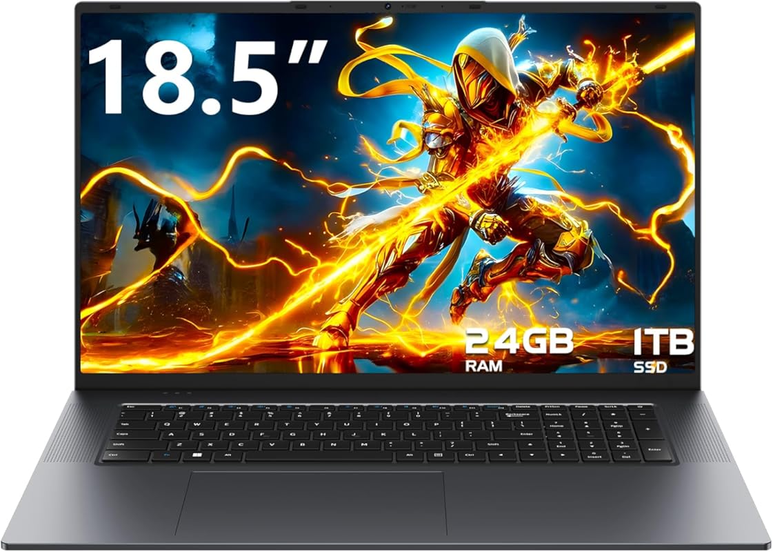 18.5 Laptop with 24 GB RAM, 1 TB SSD, 3.4 GHz Core m3, 48 Wh Battery, HDMI, USB‑C, RJ45, Dual‑Band Wi‑Fi & BT 5.0 – Space Grey