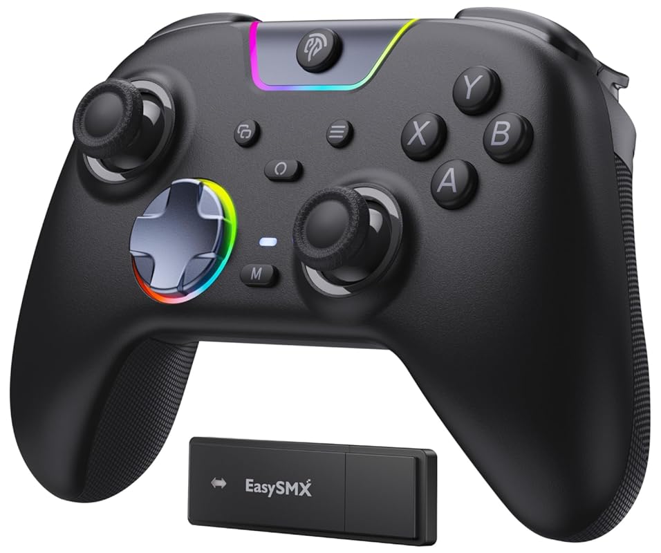 EasySMX X05Pro Wireless PC Controller with quiet‑press buttons, 2‑stag