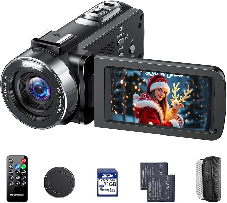 4K 42MP Camcorder with 3.0″ Rotating Screen
