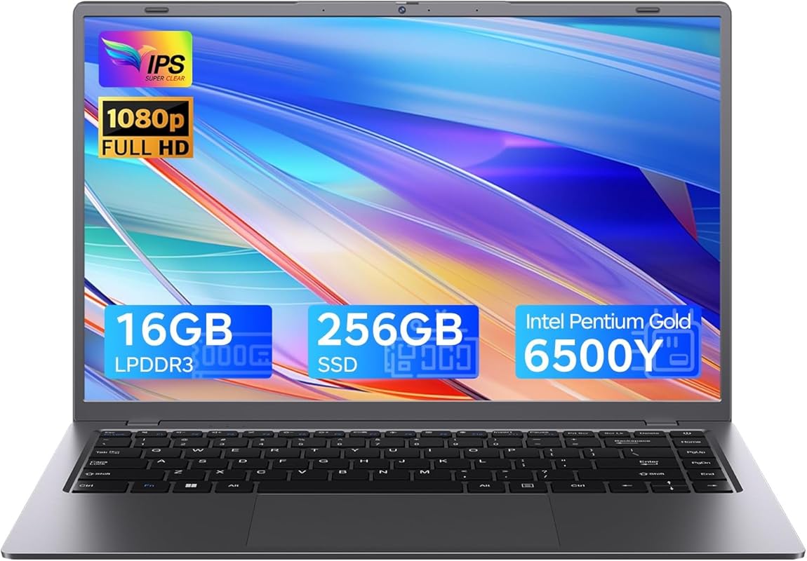 15.6” Laptop with Pentium Gold 6500Y (up to 3.4 GHz), 16 GB RAM, 256 G