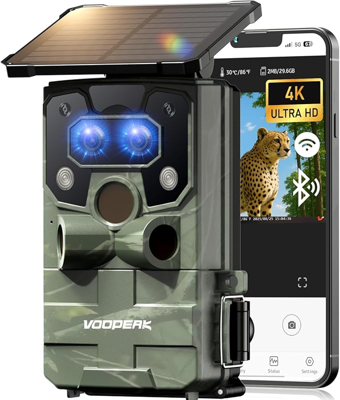 VOOPEAK WiFi Trail Camera – 4K Solar Game Camera with Starlight Dual‑L