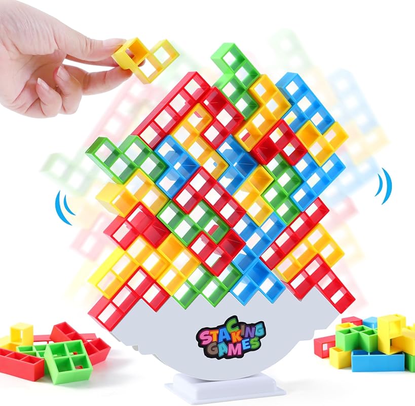 64‑Piece Stack Game – Balance Tower Blocks for Adults & Kids, Family P