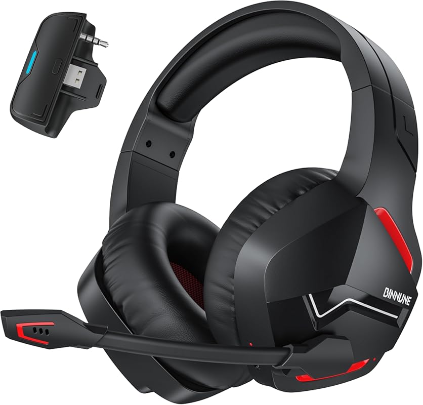 BINNUNE Wireless Gaming Headset for Xbox Series X/S, 120‑Hour Battery,