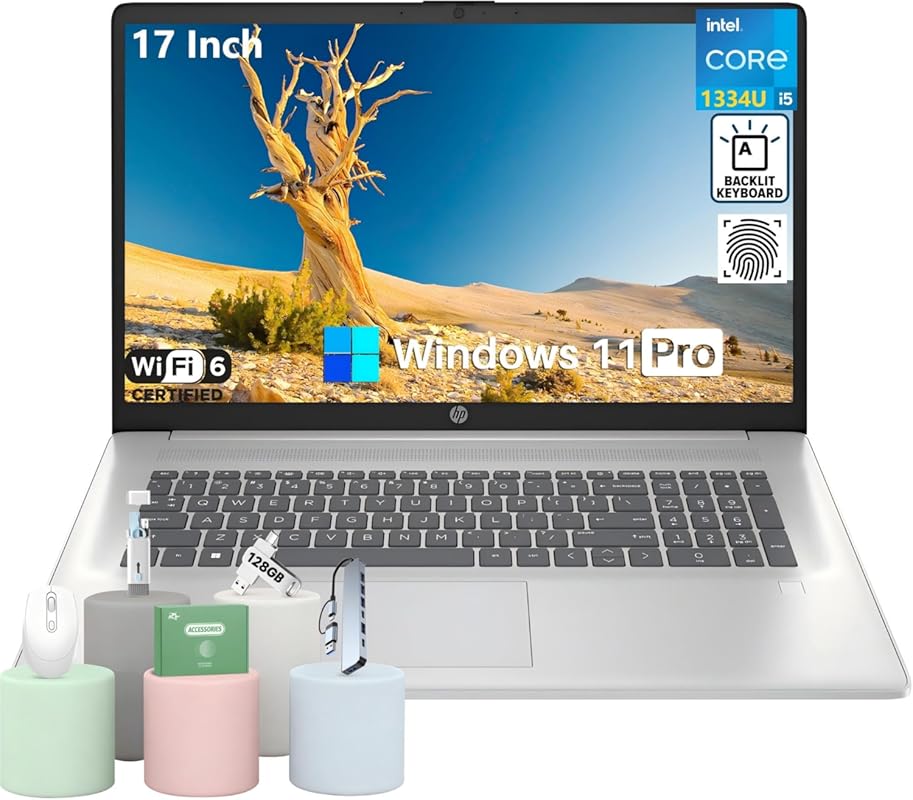 HP 17 Laptop for Business & Students, 17.3" HD+ display, Intel i5‑133