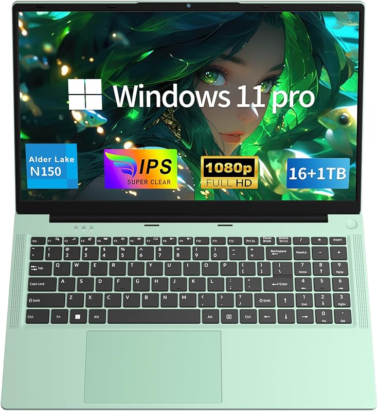 MOONFISH 15.6 Laptop Pro, 16GB RAM, 1TB SSD, 13th Gen N150