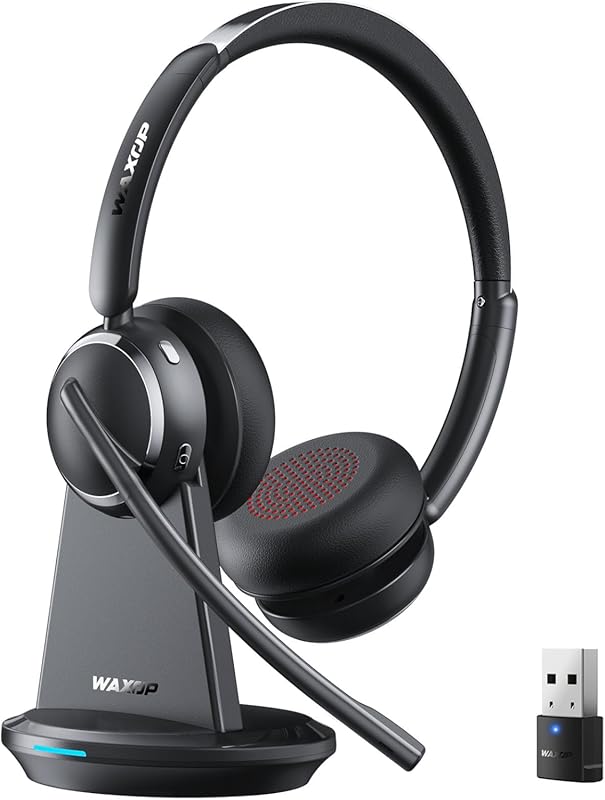Bluetooth 6.0 Wireless Headset with AI Noise‑Cancelling Mic, 65 h Batt