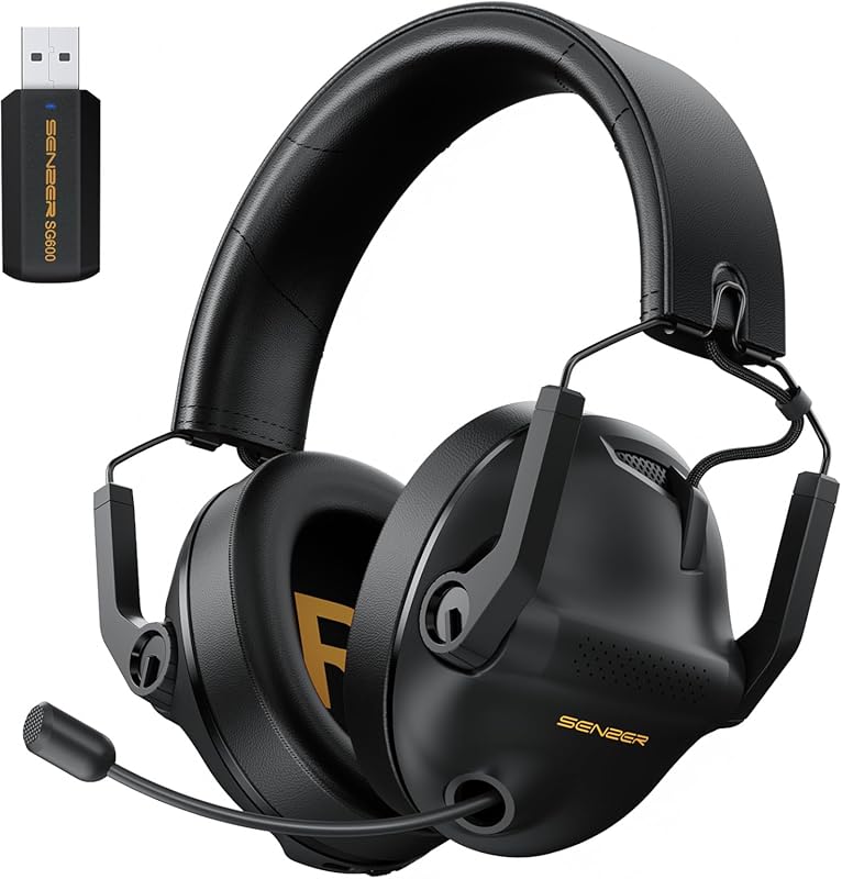 SG600 Wireless Gaming Headset with 2.4GHz & Bluetooth 5.3, Noise‑Cance