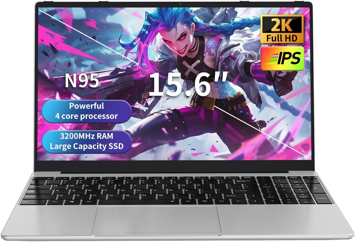 Gaming Laptop N95 – Intel N95 up to 3.4GHz, 16GB RAM, 512GB SSD, 15.6”