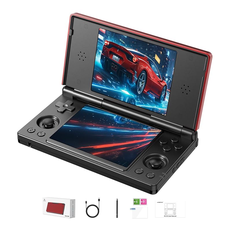 GiipGoop RG DS Dual‑Screen Handheld Retro Gaming Console, 3 GB+32 GB A