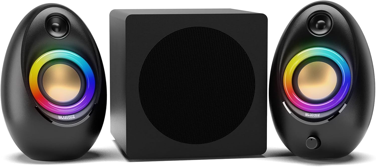 Bluedee 2.1 Computer Speakers with Subwoofer, 80W Peak Power, Bluetoot