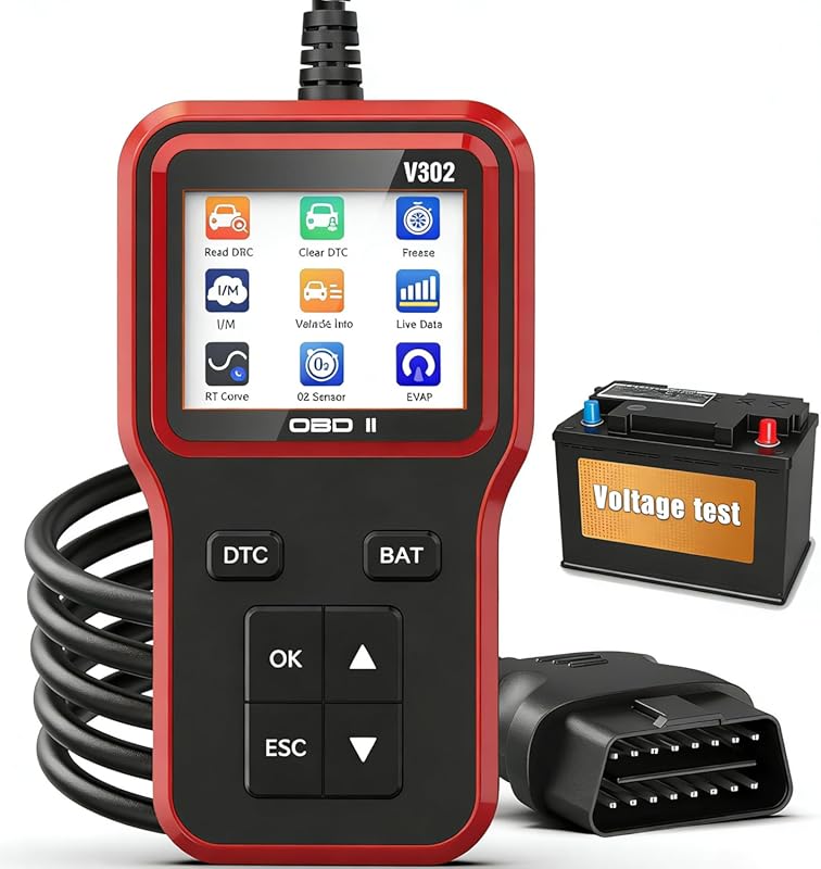 OBD2 Scanner with Battery Tester