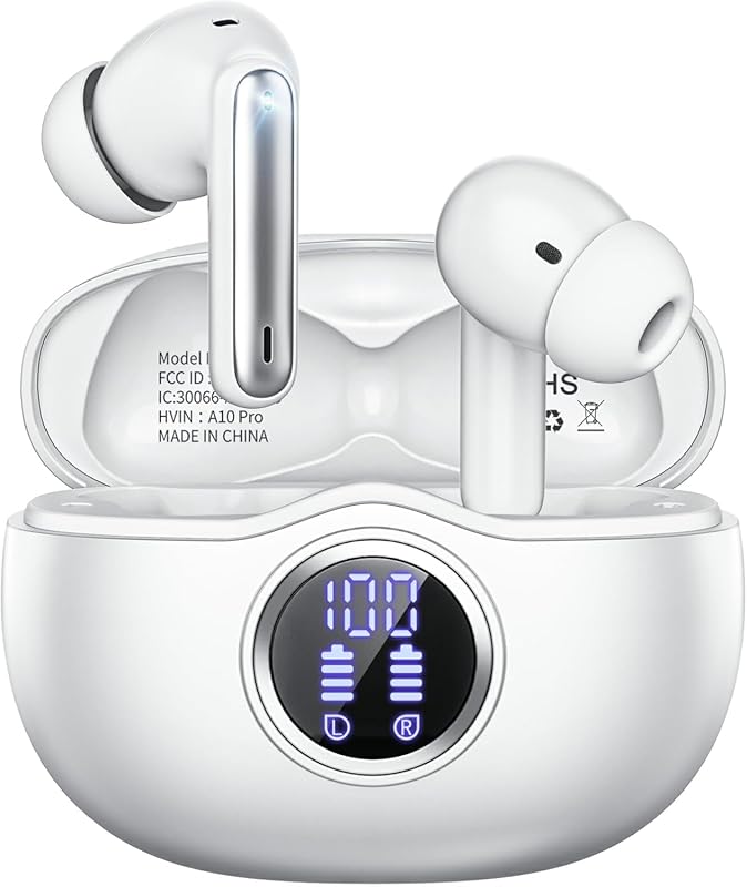 Bluetooth 5.3 Wireless Earbuds Hi‑Fi Stereo, 50 h Playback, LED Digita