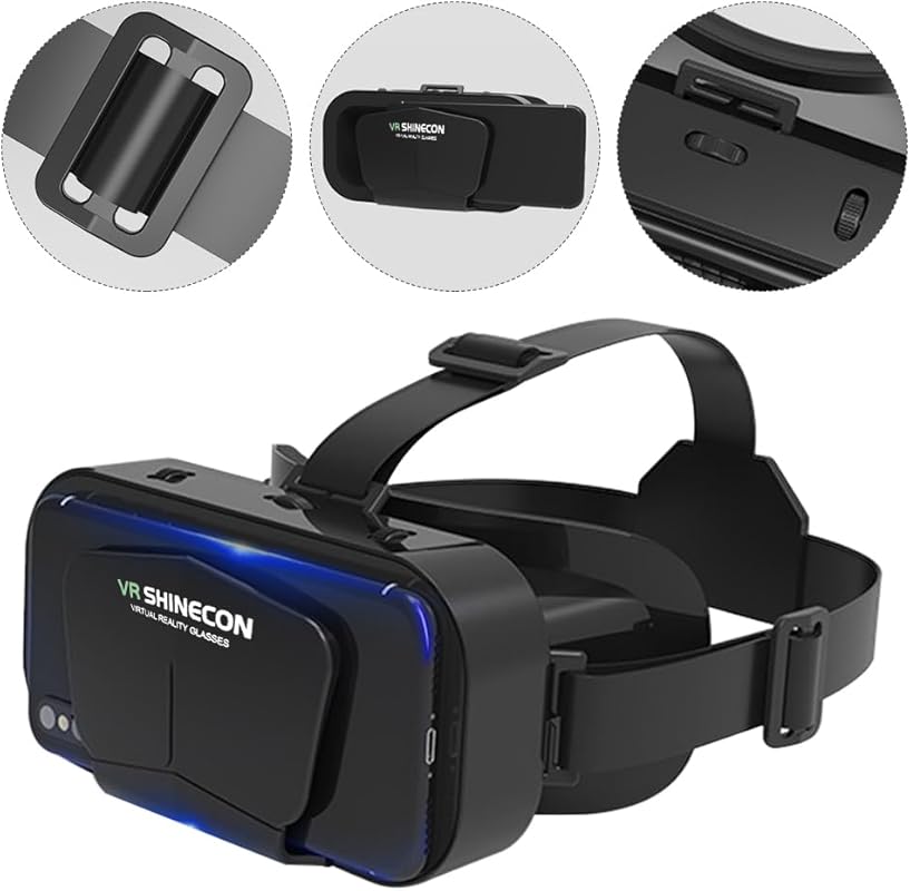 3D VR Headset with Stereo Headphones – fits 4.7‑7