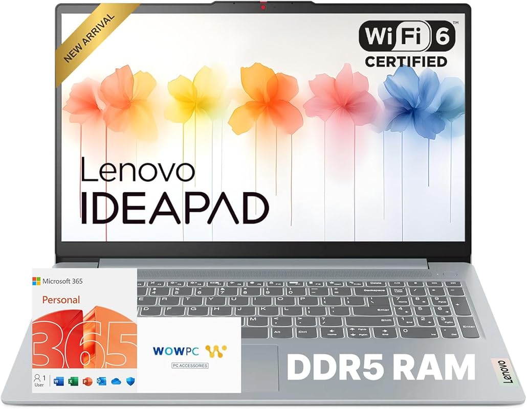 Lenovo IdeaPad Slim 3i 15.6 FHD Laptop, Intel Quad‑Core, DDR5, 128 GB