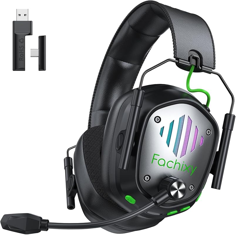 Fachixy VK81 Wireless Gaming Headset for PS5/PC/PS4/Switch, 2.4 GHz US