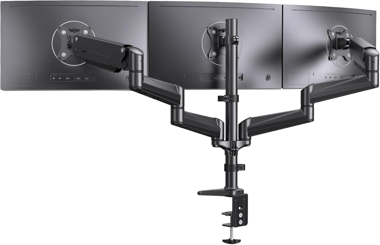 ErGear Triple Monitor Mount – Fully Adjustable Gaming Desk Stand
