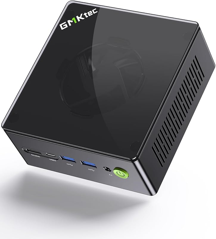 GMKtec Mini Gaming PC – AMD Ryzen 7 8845HS (5.1 GHz boost), 32 GB DDR5, 512 GB PCIe 4.0 SSD, dual i226‑V NIC, HDMI 2.1, DP 2.1, Radeon 780M K8PLUS graphics