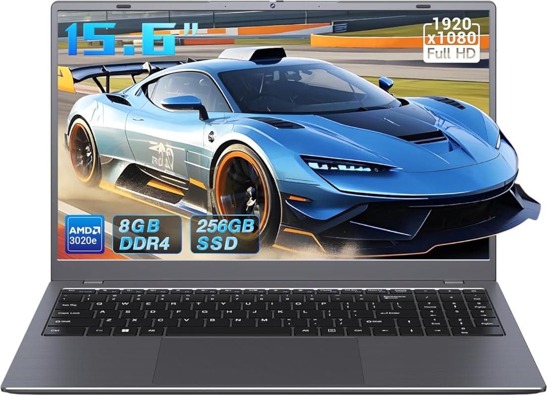 15.6 AMD 3020e Laptop with 1080p IPS FHD Display, 8 GB RAM, 256 GB SS