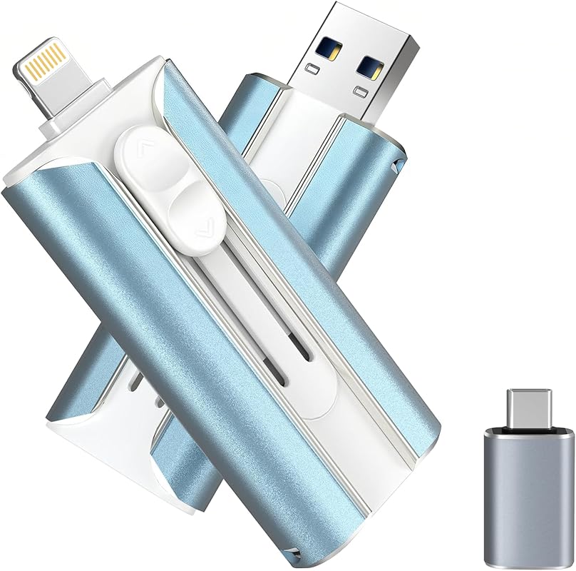 MFi Certified 512 GB Blue Flash Drive for iPhone, iPad, Android & PC –