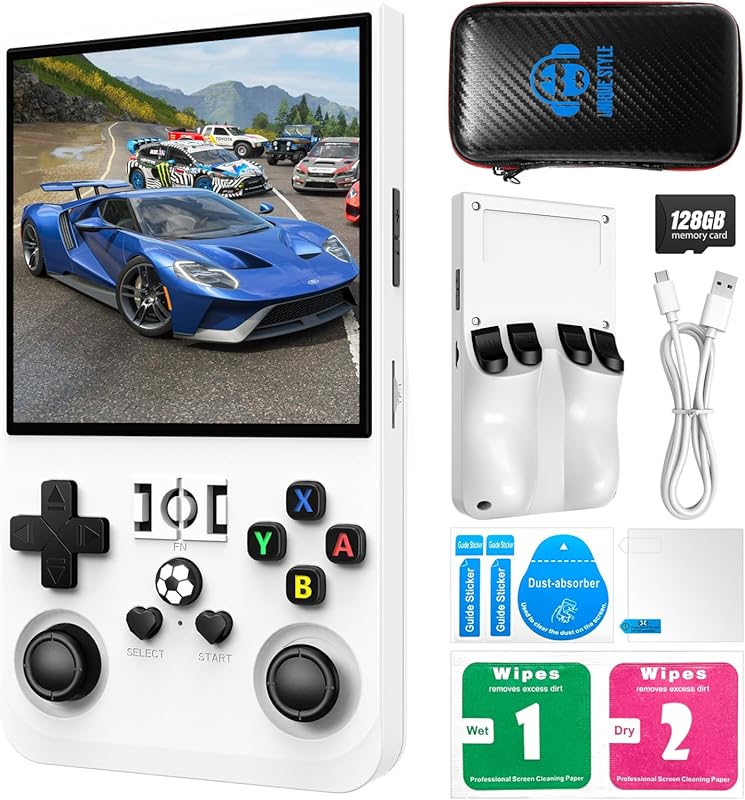 R36MAX Retro Handheld Console with 4‑inch IPS 720×720 Display, Linux O