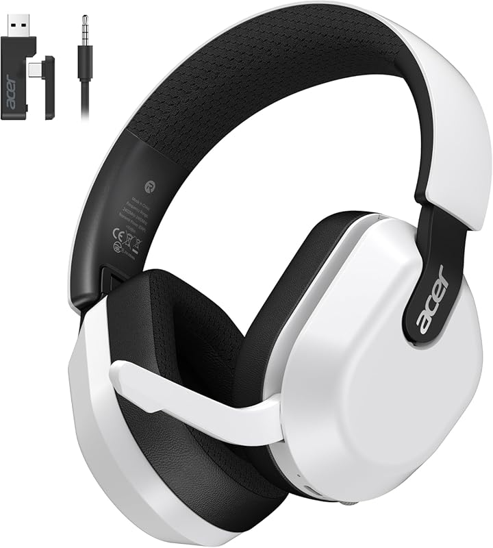 Acer Wireless Gaming Headset with Bluetooth 6.0, Flip‑to‑Mute Mic, Gla