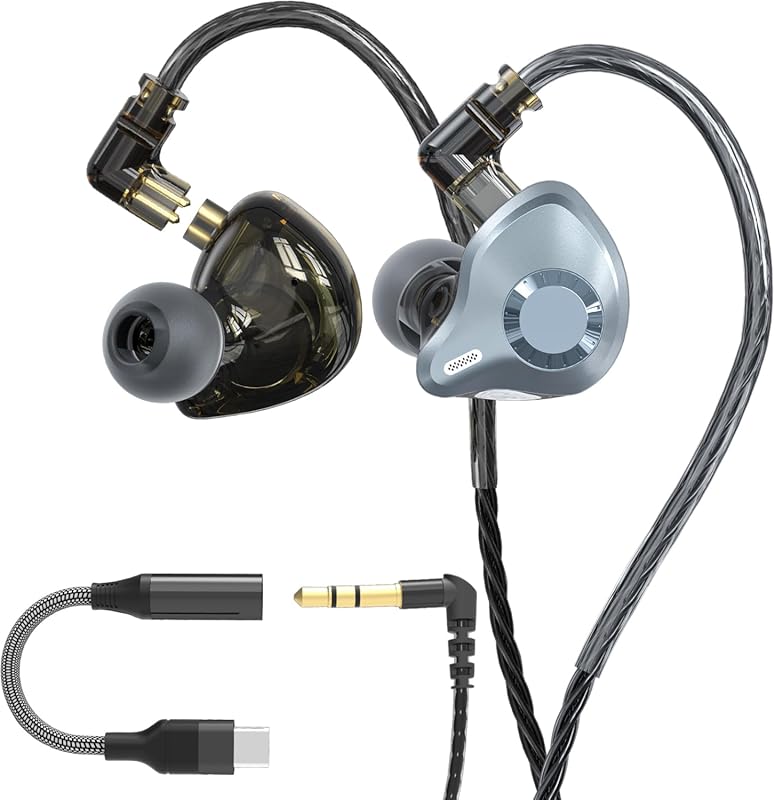 HiFi In‑Ear Monitor Headphones with Deep Bass, USB‑C to 3.5 mm Adapter