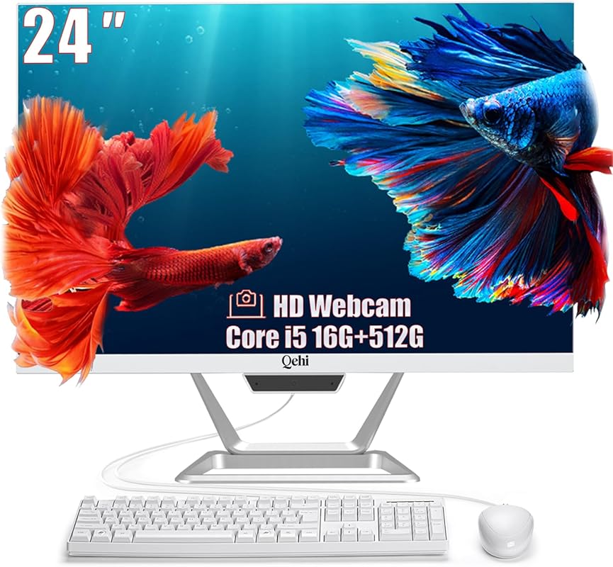24″ FHD All‑in‑One PC — Intel Core i5, 16 GB RAM, 512 GB SSD, 1080p di