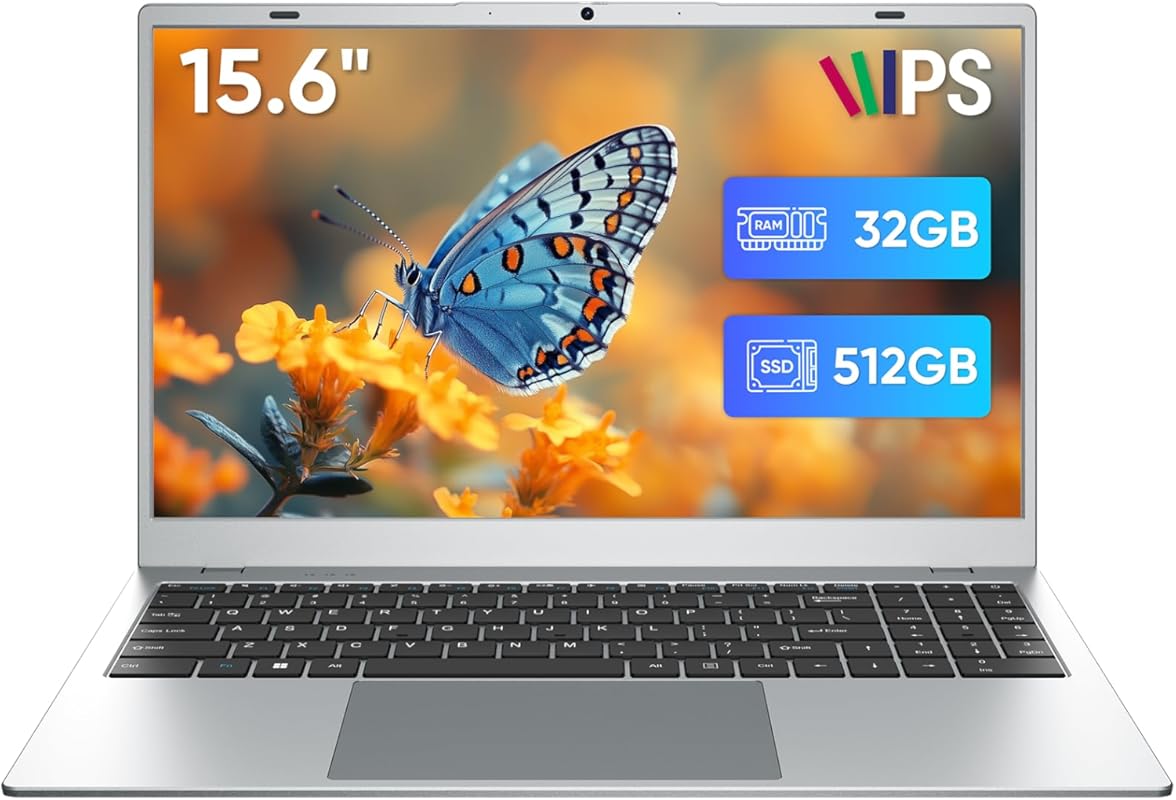 15.6 Laptop 32GB RAM, 512GB SSD, Pentium 6500Y up to 3.4GHz, 1080P IPS, 5‑Hour Battery, Windows 11