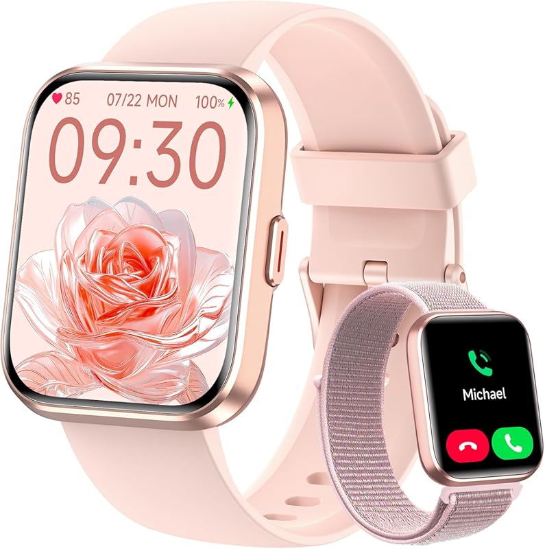 Women’s 1.8” Touchscreen Smartwatch for Android & iPhone, Call Answer/