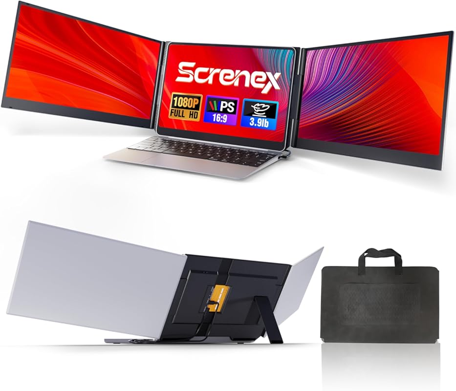15.6‑inch Ultra‑thin 1080p FHD IPS Dual/Triple Portable Monitor, USB‑C