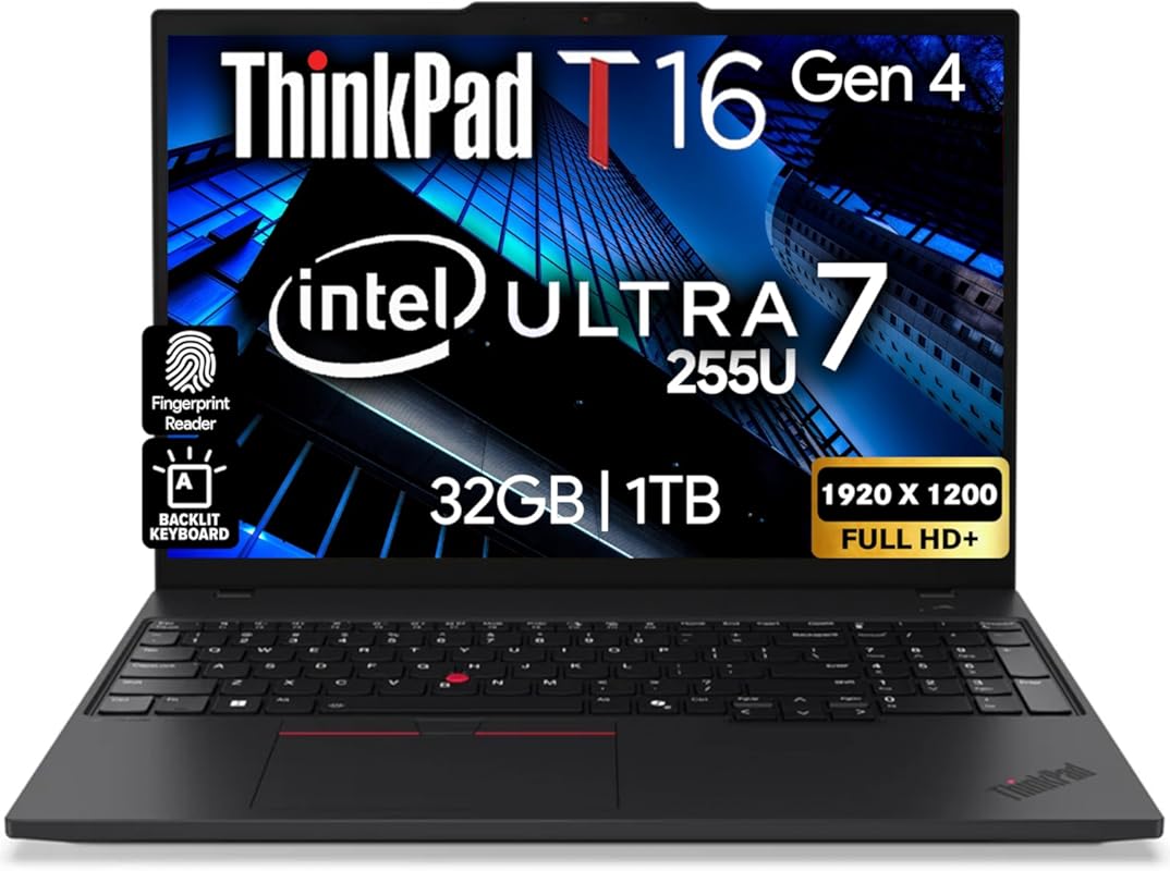 Lenovo ThinkPad T16 Gen 4 AI Business Laptop – 16″ FHD+ Screen, Intel