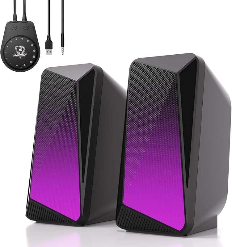 SOULION C30 Bluetooth Computer Speakers are USB‑powered, include 3.5mm
