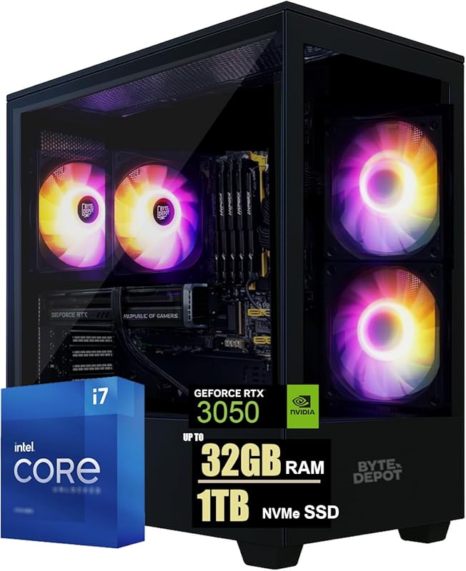 Gamer PC with Intel i7, 32 GB RAM, 1 TB SSD, RTX 3050 6 GB, Wi‑Fi 6, W