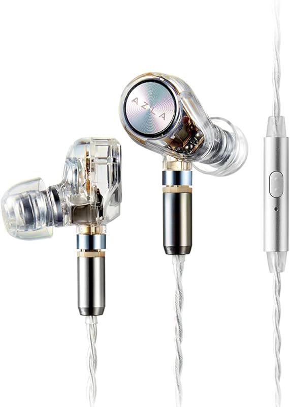 AZLA ARES Clear Gaming Earbuds – Dual 1DD+1BA Drivers, Detachable MMCX