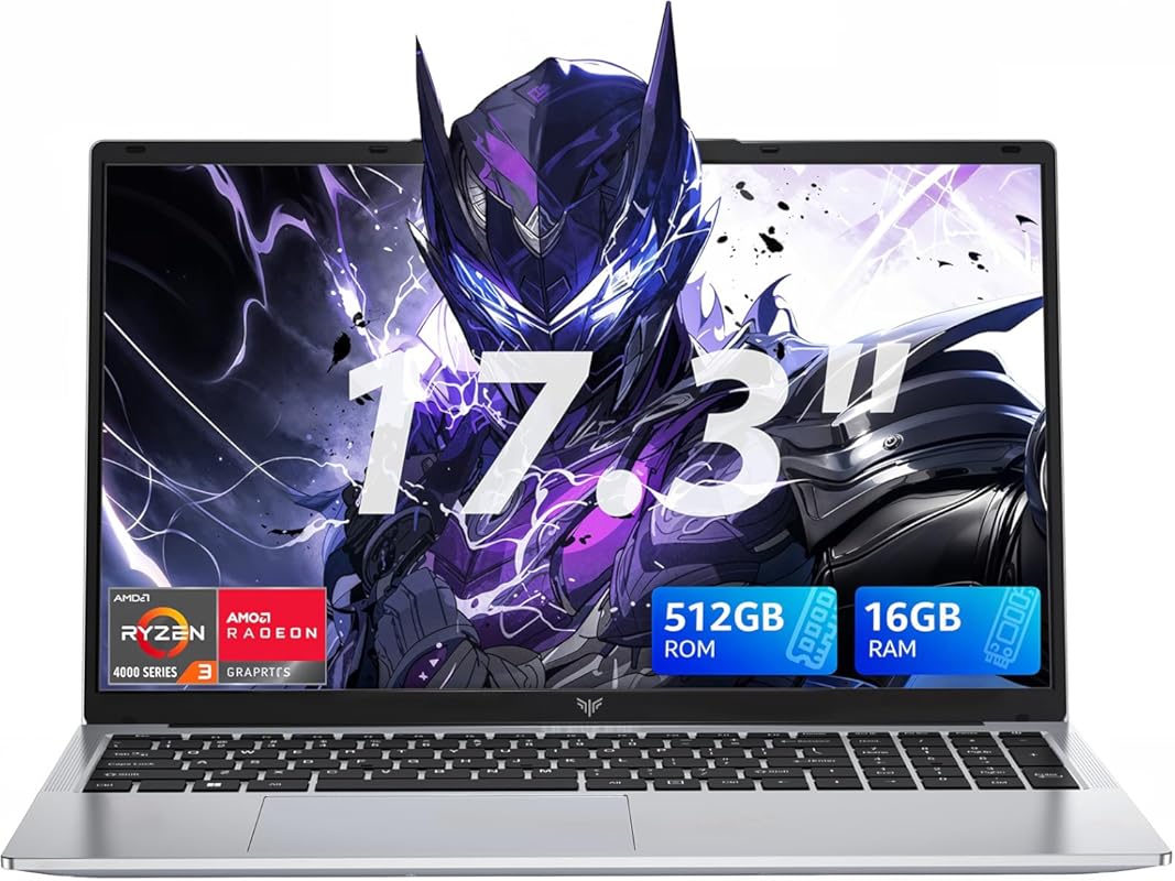 Kaigerr 17.3” Light Gaming Laptop – AMD Ryzen 7 4300U up to 3.7GHz, 16