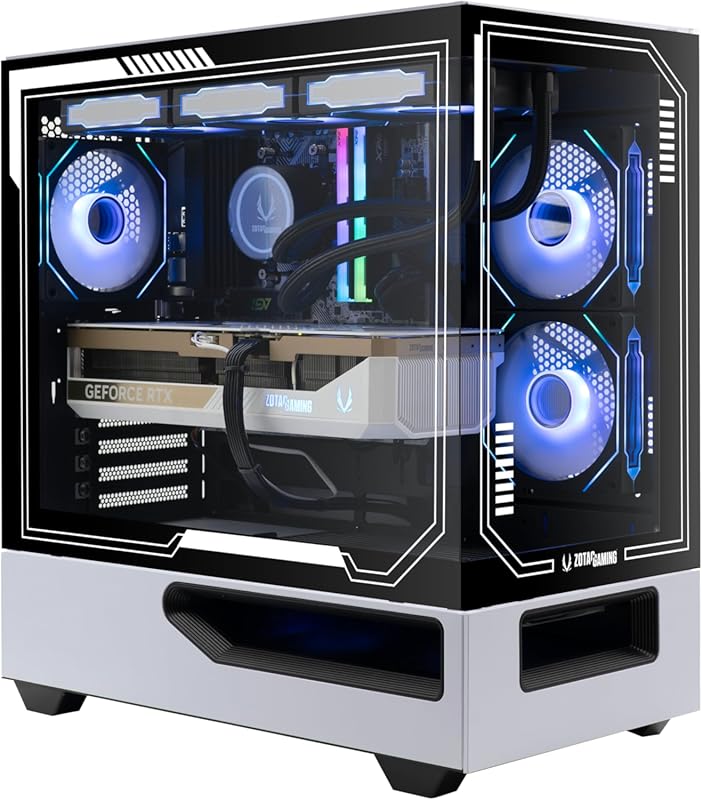 ZOTAC MEK Gaming PC Desktop RTX 5090 32GB GDDR7, Ryzen 7 9800X3D up to 5.2GHz, 32GB DDR5, 2TB NVMe SSD, 1200W 80+ Gold PSU, Wi‑Fi 6E, Windows 11 Pro – White