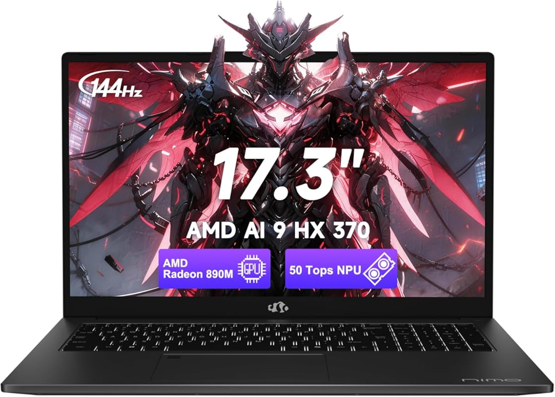 NIMO 17.3 Copilot+ AI Laptop, AMD Ryzen 9 HX 370, 32GB RAM, 1TB SSD