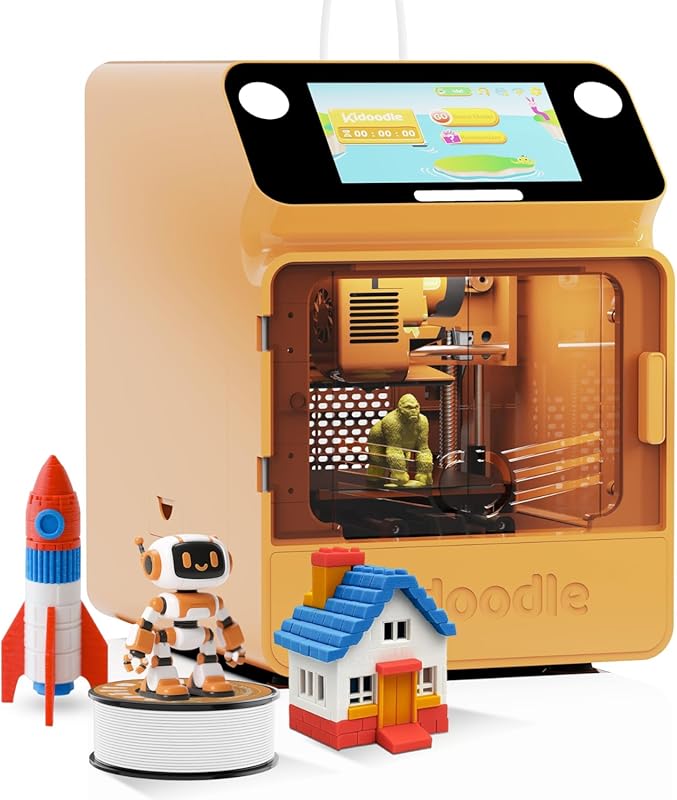 Kids‑Safe Mini 3D Printer with Wi‑Fi & App Control, Touchscreen, Weekly Toy Library Updates, STEM Learning, One‑Click Print