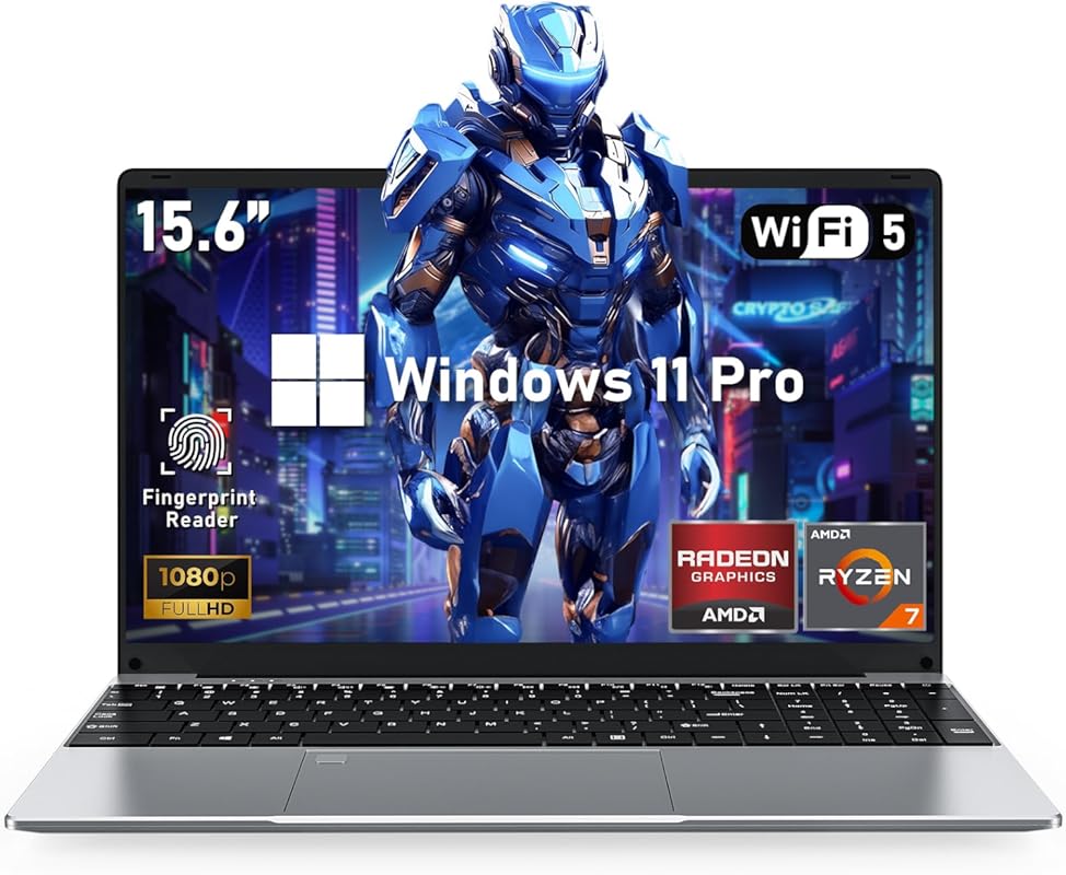 AMD Ryzen 7 5700U Laptop Windows 11 Pro, 15.6 FHD, 16GB RAM, 1TB SSD, Wi‑Fi 5, Bluetooth 5.0, Backlit Keyboard