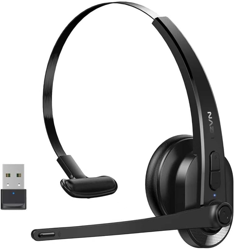 AI‑Enhanced Wireless Bluetooth Headset with Noise‑Cancelling Mic, Mute
