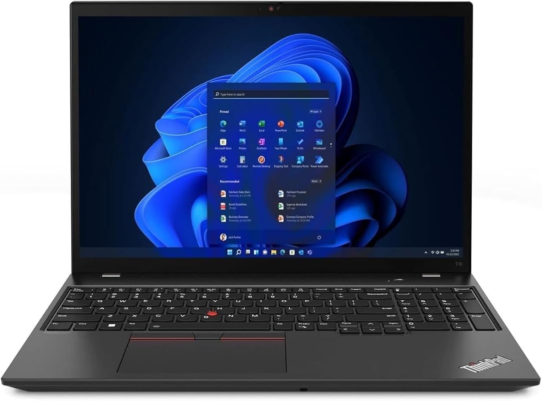 Lenovo ThinkPad T16 Gen 1 Renewed Laptop, 16” WUXGA Display, Intel Cor