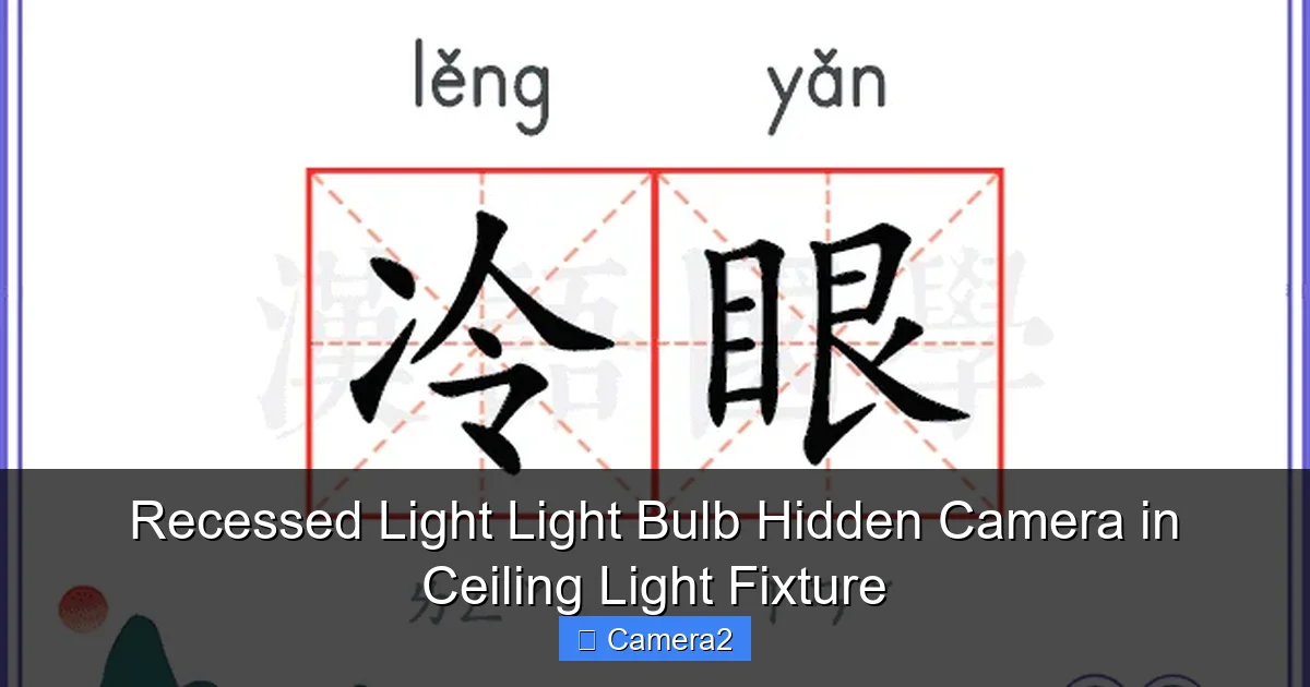 Recessed Light Light Bulb Hidden Camera in Ceiling Light Fixture