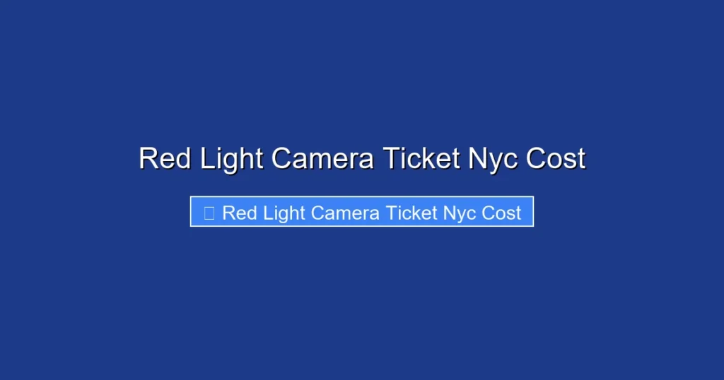 Red Light Camera Ticket Nyc Cost
