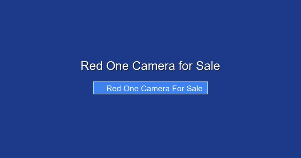 Red One Camera for Sale