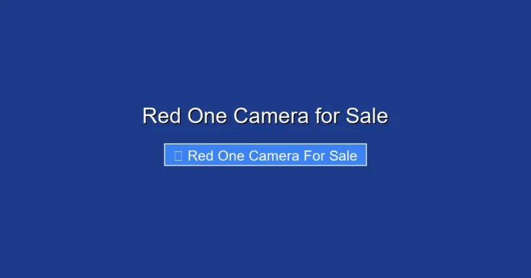 Red One Camera for Sale