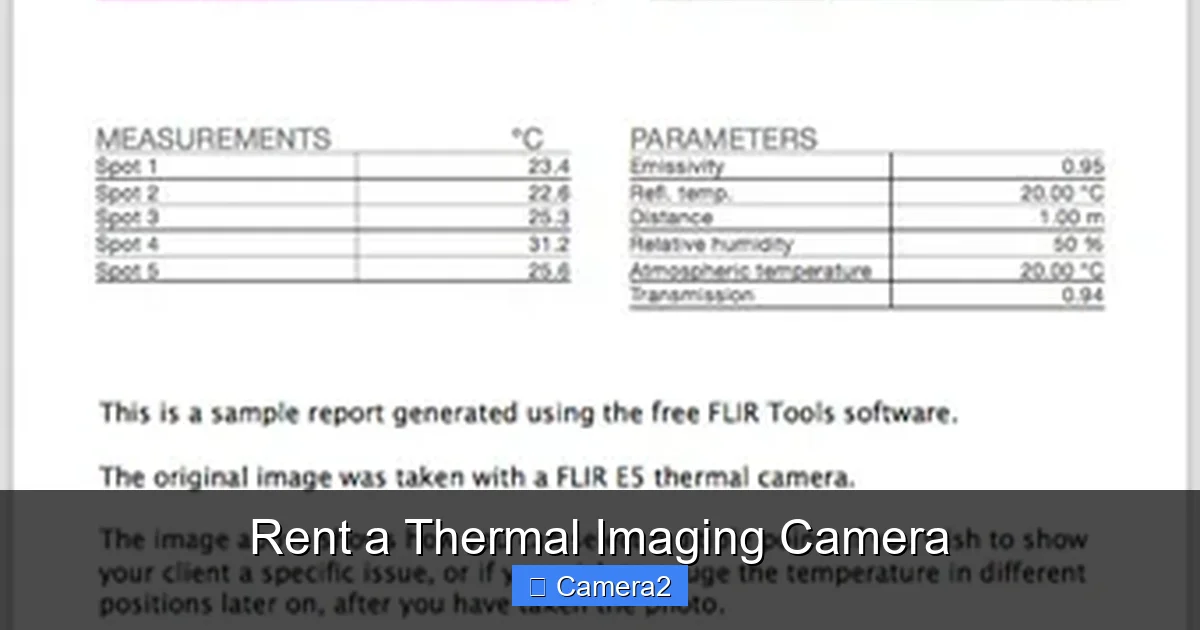 Rent a Thermal Imaging Camera